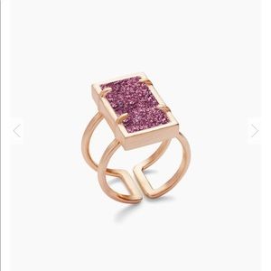 Kendra Scott Lennox Rose Gold Ring Fuchsia Drusy